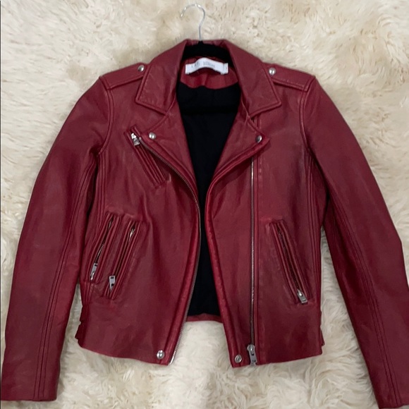 Iro Han burgundy red leather jacket size 40 - Picture 2 of 16